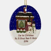 2014 unser 1. Weihnachten als Großtante u. Onkel Keramikornament (Rechts)