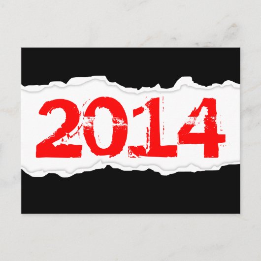 2014 (zerrissenes Papier) Postkarte (Vorderseite)