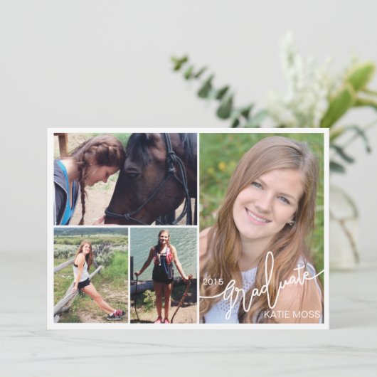 2015 Abschluss Ankündigung 4 Foto Rosa (Stehend Vorderseite)