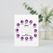 2015 Chinesischer Zodiac-Kalender Glückwunsch Chin Postkarte (Stehend Vorderseite)