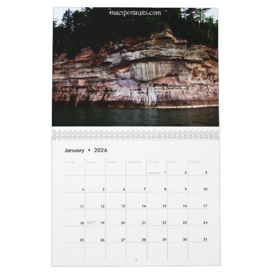 2015 dargestellter Felsen-Kalender Kalender (Jan 2026)