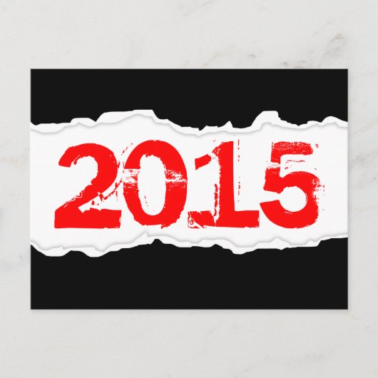 2015 (gerissenes Papier) Postkarte (Vorderseite)