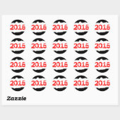2015 (gerissenes Papier) Runder Aufkleber (Blatt)