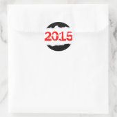 2015 (gerissenes Papier) Runder Aufkleber (Tasche)