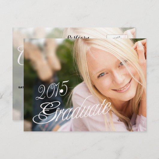 2015 Grad Girly Foto Graduation Party - Einladung (Vorne/Hinten)