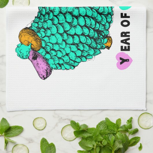 2015 Jahr der Handtücher für Rammschaf oder Ziegen (Gefaltet)