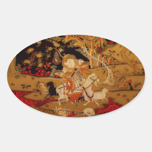 2015 Jahr der Rammschaf- oder -ziege - Oval-Aufkle Ovaler Aufkleber (Vorderseite)