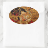 2015 Jahr der Rammschaf- oder -ziege - Oval-Aufkle Ovaler Aufkleber (Tasche)