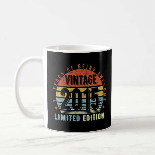2015 Jahrgang 2015 7. Geburtstag Kaffeetasse (Links)