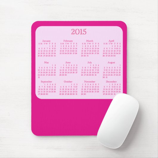 2015 Kalender-antike rosa Mausunterlage Mousepad (Mit Mouse)