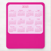 2015 Kalender-antike rosa Mausunterlage Mousepad (Vorne)