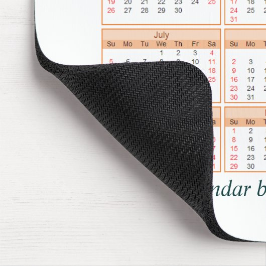 2015 Kalender-Mausunterlage einfache orange Mousepad (Ecke)