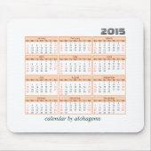 2015 Kalender-Mausunterlage einfache orange Mousepad (Vorne)
