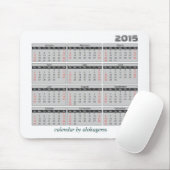 2015 Kalender-Mausunterlage einfaches Grau Mousepad (Mit Mouse)