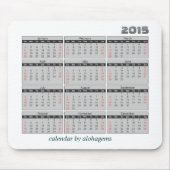 2015 Kalender-Mausunterlage einfaches Grau Mousepad (Vorne)