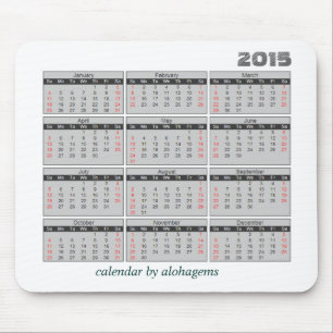 2015 Kalender-Mausunterlage einfaches Grau Mousepad