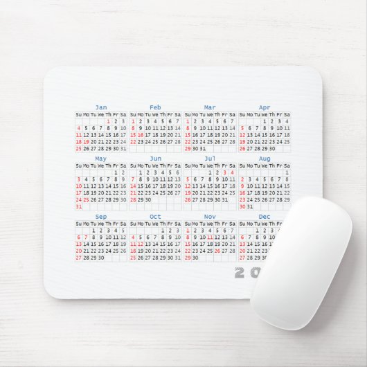 2015 Kalender-Mausunterlage einfaches Graues und Mousepad (Mit Mouse)