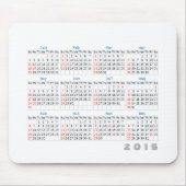 2015 Kalender-Mausunterlage einfaches Graues und Mousepad (Vorne)