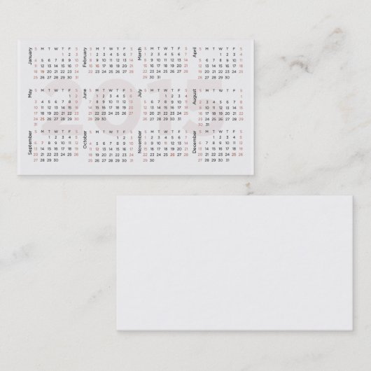 2015 Kalender-Visitenkarte Visitenkarte (Vorne/Hinten)