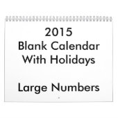 2015 Leerzeitkalender mit großen Feiertagen Kalender (Titelbild)
