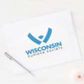 2015 Logo der "Wisconsin Humane Society" Ovaler Aufkleber (Umschlag)