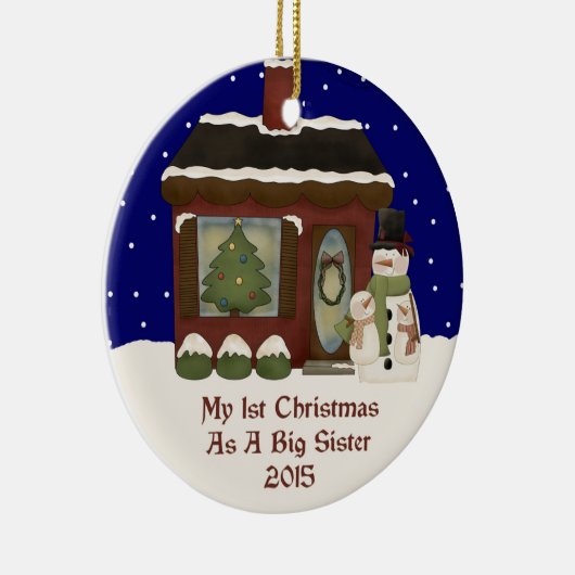 2015 mein 1. Weihnachten als große Schwester Keramikornament (Rechts)