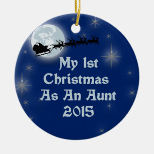 2015 mein 1. Weihnachten als Tante Keramik Ornament