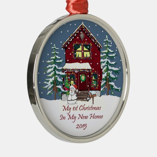2015 mein erstes Weihnachten in meinem neuen Silbernes Ornament (Rechts)