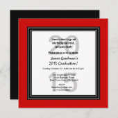 2015 oder JEDES JAHR Abschluss Red Schwarz-weiß V0 Einladung (Vorne/Hinten)