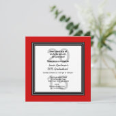 2015 oder JEDES JAHR Abschluss Red Schwarz-weiß V0 Einladung (Stehend Vorderseite)