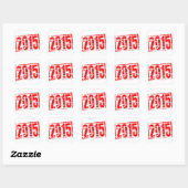 2015 roter Stempel Effekt Quadratischer Aufkleber (Blatt)
