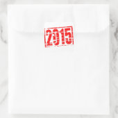 2015 roter Stempel Effekt Quadratischer Aufkleber (Tasche)