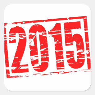 2015 roter Stempel Effekt Quadratischer Aufkleber