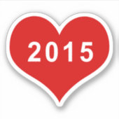 2015 Rotes Liebe Herz Vinyl Sticker (Vorderseite)