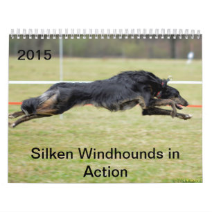 2015 seidenes Windhounds in der Aktion Kalender