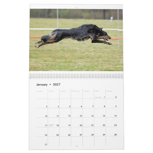 2015 seidenes Windhounds in der Aktion Kalender (Jan 2027)