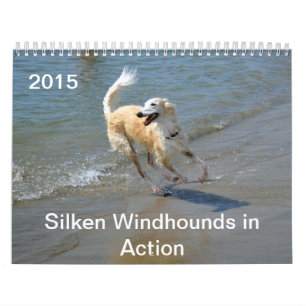 2015 seidenes Windhounds in der Aktion Kalender
