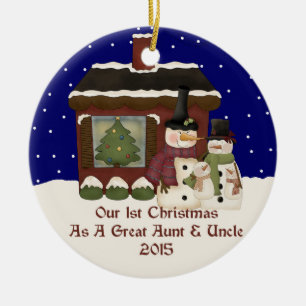2015 unser 1. Weihnachten als Großtante u. Onkel Keramik Ornament