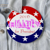 2016 6" rosa Münze deckt Hillary für Präsidenten Button (Beispiel)