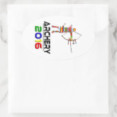 2016: Bogenschießen Ovaler Aufkleber (Tasche)