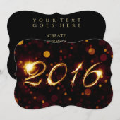 2016 (Bokeh-Lichter) Einladung (Vorne/Hinten)