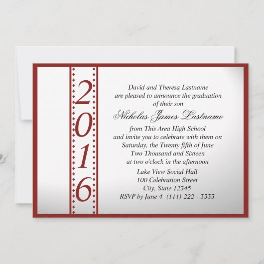 2016 Celebrate Graduate Red Foto Einladung (Rückseite)