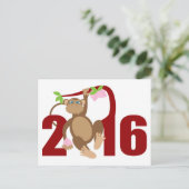 2016 Chinesischer Affe über Baum mit Langlebigkeit Postkarte (Stehend Vorderseite)