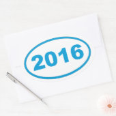 2016 cyanblau ovaler aufkleber (Umschlag)
