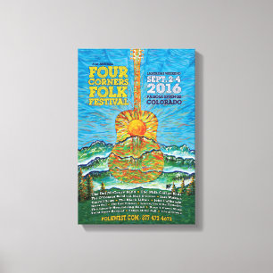 2016 Four Corners Folk Festival Poster Leinwanddruck