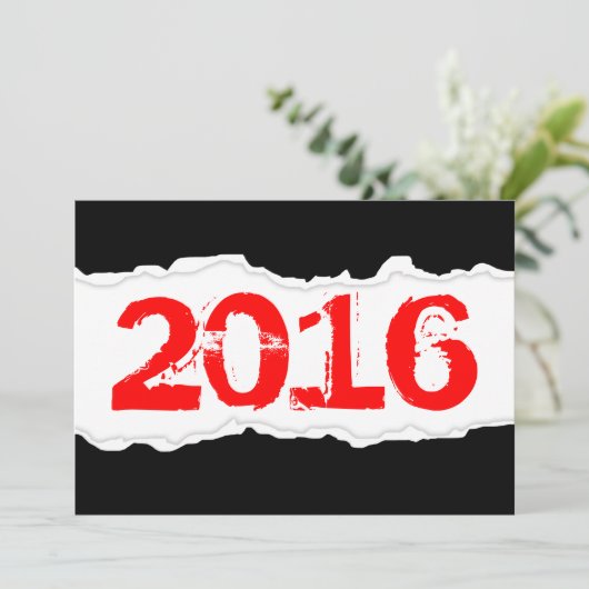 2016 (gerissenes Papier) Einladung (Stehend Vorderseite)