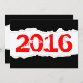 2016 (gerissenes Papier) Einladung (Vorne/Hinten)