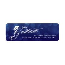 2016 Graduate Blue Bokeh Lights Abschluss