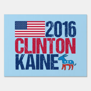 2016 Hillary Clinton Tim Kaine Blue Gartenschild