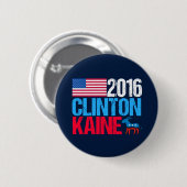 2016 Hillary Clinton Tim Kaine Democrat Button (Vorne & Hinten)